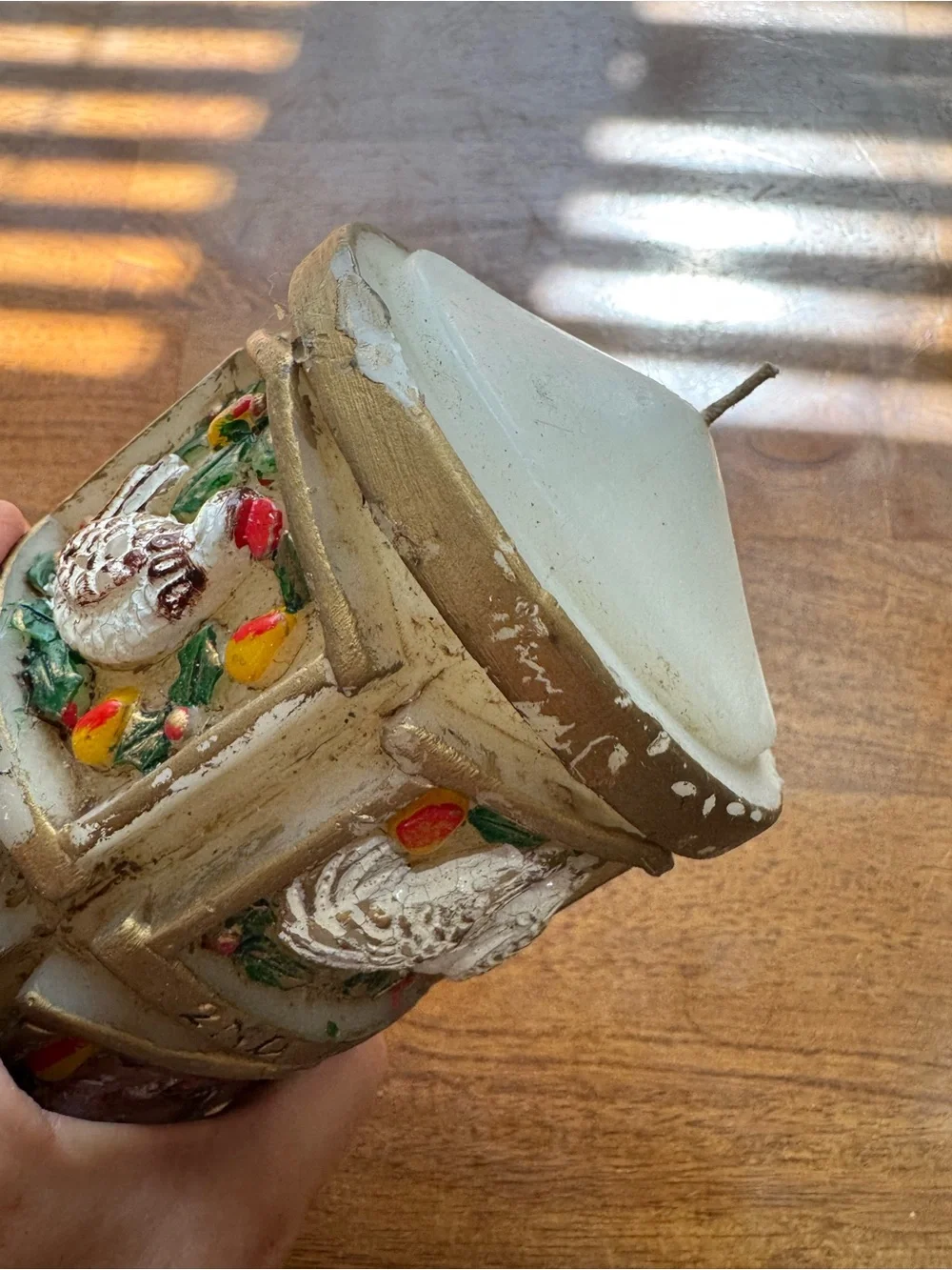 Vintage Pillar Candle 12 Days of Christmas 9”
